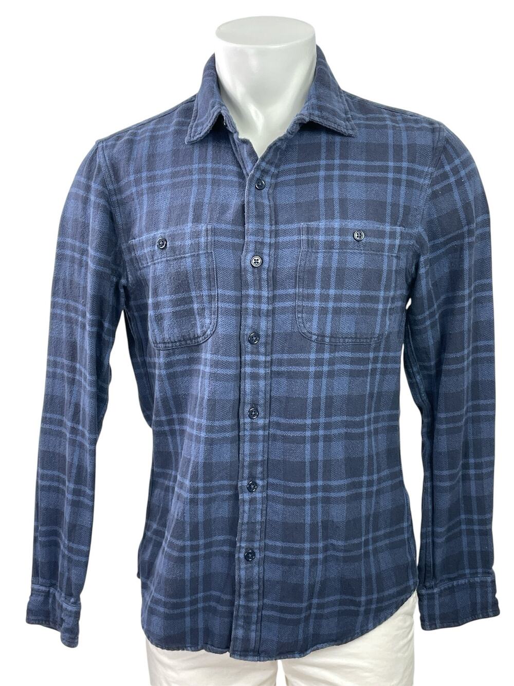 Bonobos Men Blue Plaid Slim Fit Chest Pocket Long Sleeve Button Down Shirt Top M